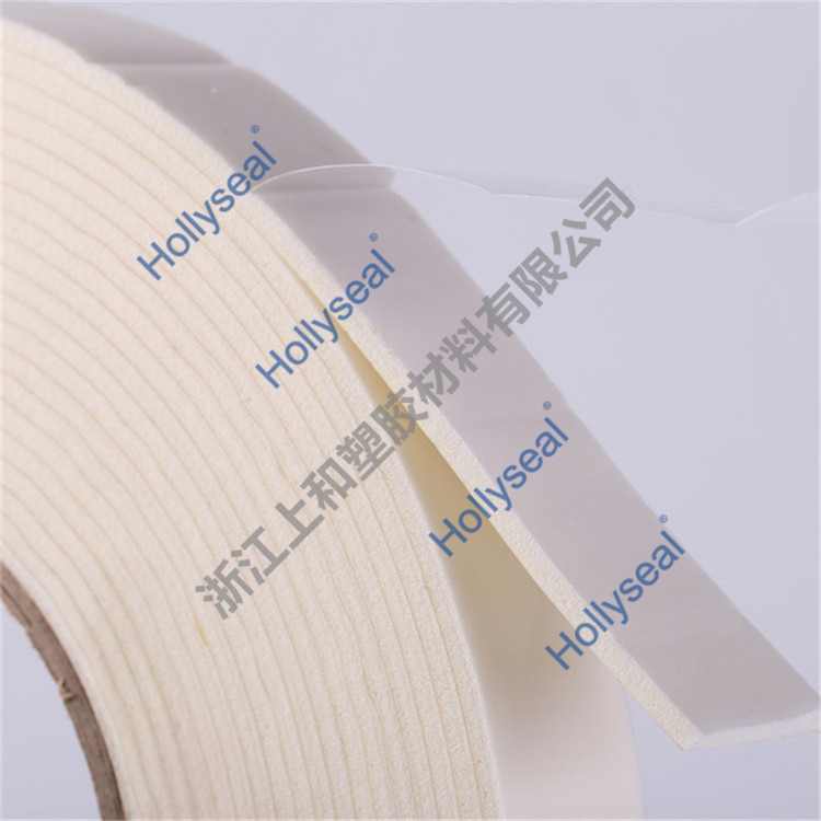 Hollyseal?白色PVC密封膠帶表層PET透明膜 厚度1mm~25mm，密度110kg/m3~500kg/ m3